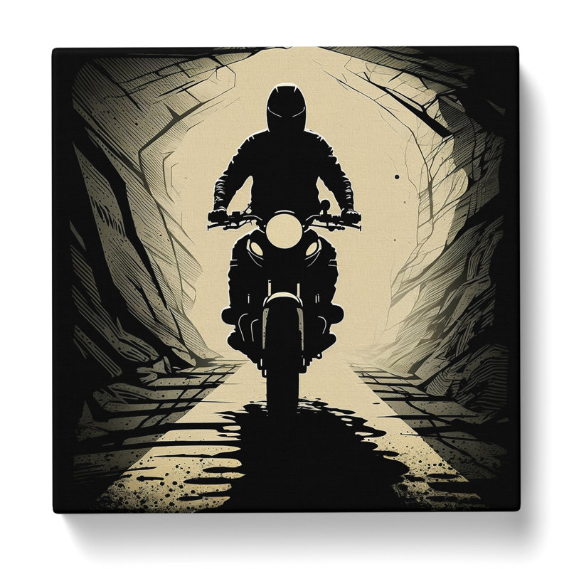 Motorcycle Silhouette - Wrapped Canvas, 35cm H x 35cm W x 3cm D