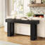 Console en bois aggloméré noir de 63 pouces, canapé de ferme à pattes découpées derrière le canapé, console de vestibule rectangulaire pour vestibule de salon