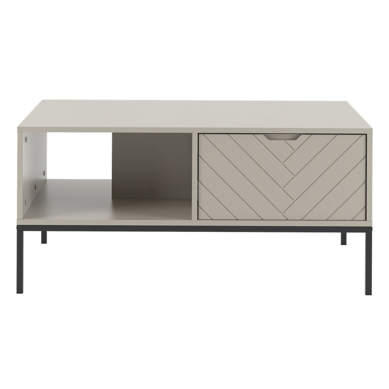 Rodrico Coffee Table with Storage, Cashmere, Black