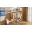 Heavy Duty Bamboo Clothes Rail Rack Garment Hanging Stand Corner Open Wardrobe