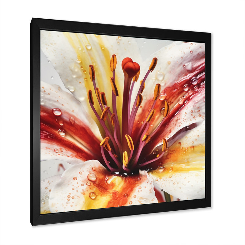 Red Lily Serenade - imprimé, Cadre photo noir, H 16 po x l 16 po x P 1 po