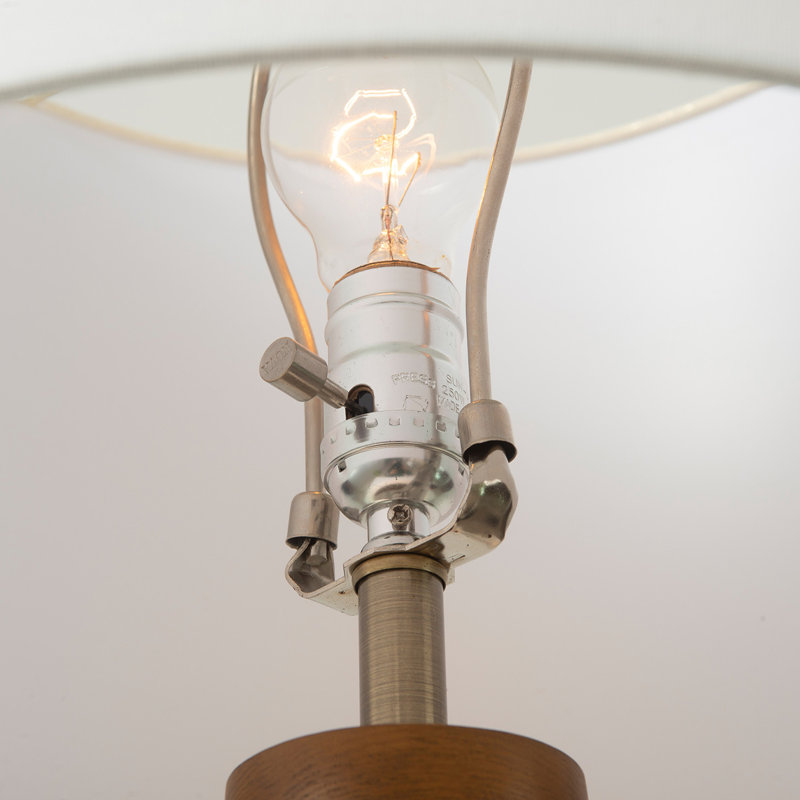 Moraga 24" Bone Porcelain and Walnut Table Lamp