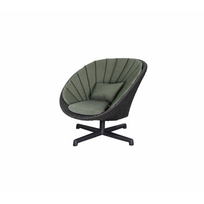 Peacock Lounge Chair W/Swivel Aluminium Base With Cushion Set