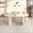 Kitchen Extendable Dining Table For 4-8 People, Oval Kitchen Table With Wooden Strip Base For Family Living Room-1795385778