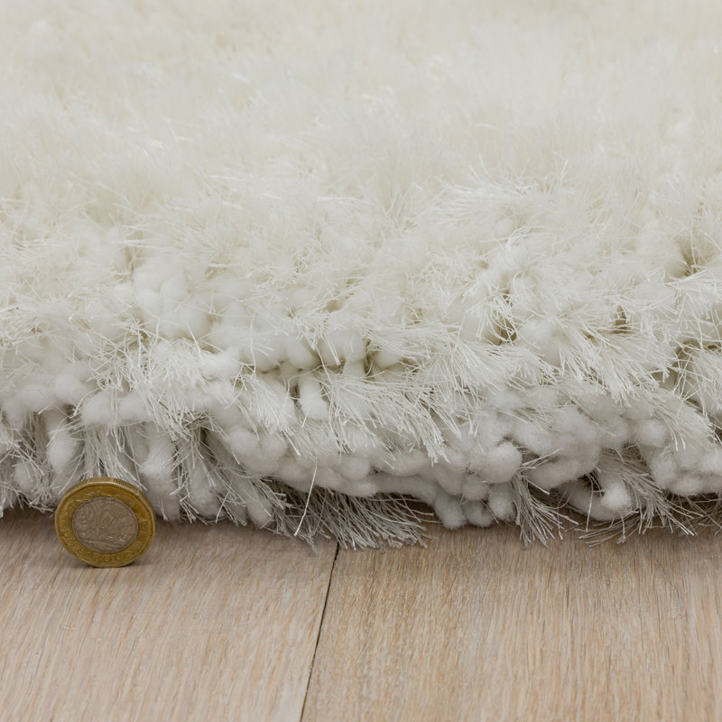 Plush Deep Pile Shaggy White Rug, Rectangle 160 x 230cm