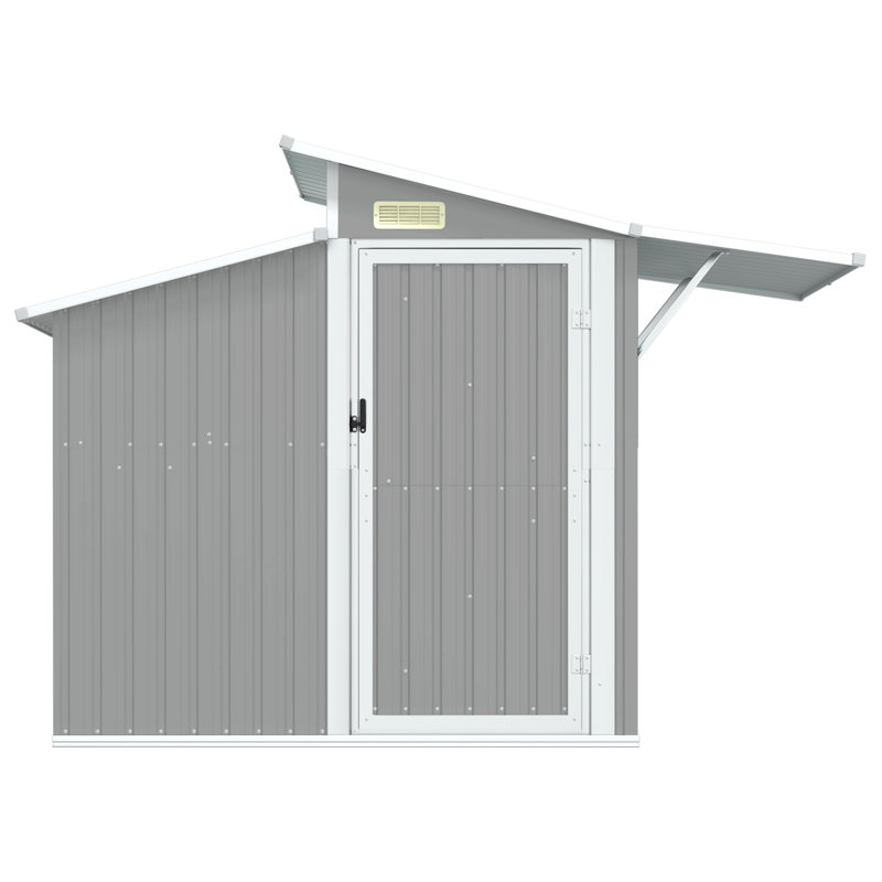 vidaXL Garden Shed Galvanized steel, PC board Large Garden Shed, Gray