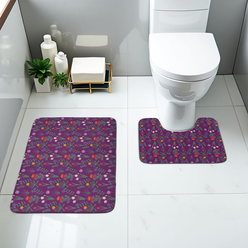  Ensemble de 2 tapis de salle de bain Periwinkle