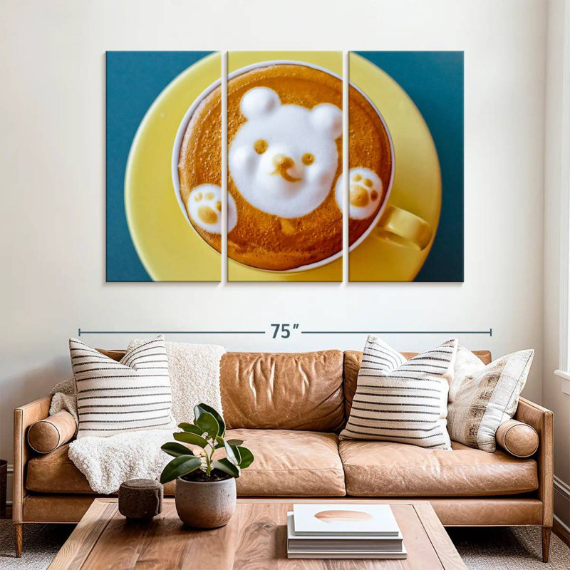 Yarlin Bear Latte Coffee, 32" H x 50" W