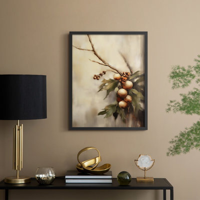 «Christmas Holiday Art», série 2-I, reproduction encadrée - bois massif