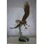 Statue en bronze Jahnke Eagle volant avec sa prière - Taille: L 32 po x l 15 po x H 33 po.