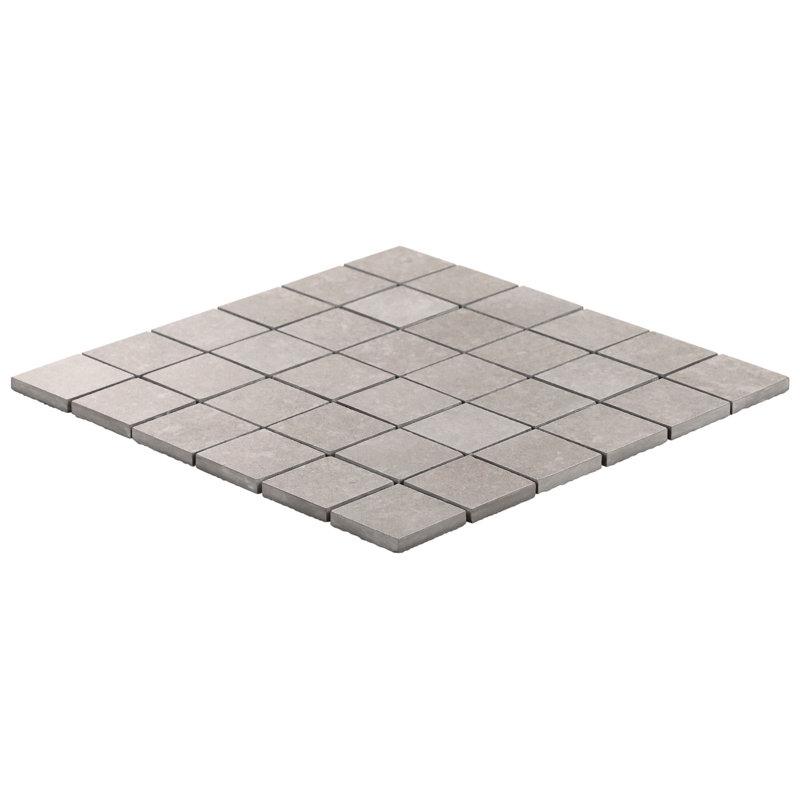 Stoneside 2x2 Porcelain Matte Mosaic Tile, Linen Warm Gray