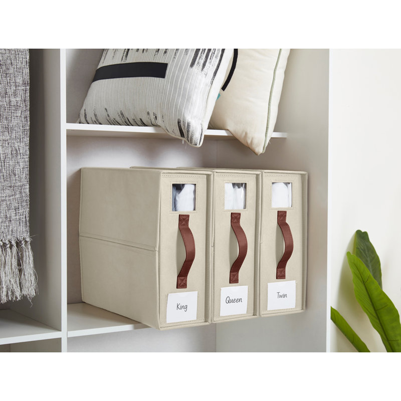 Organisateurs de draps de lit pliables et de rangement DECOMOMO (paquet de 4), Beige