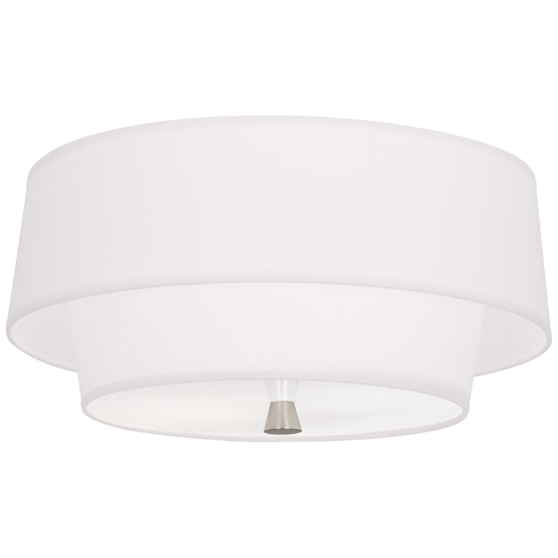 Decker 2 - Light 17" Flush Mount, Polished Nickel,  Ascot White