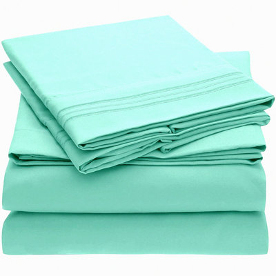 Luxury Dream Sheet Set - Extra Soft Cozy Bedding with Embroidery Detail, Wrinkle Fade Stain Resistant, Deep Pocket, Solid Color, 3 Piece