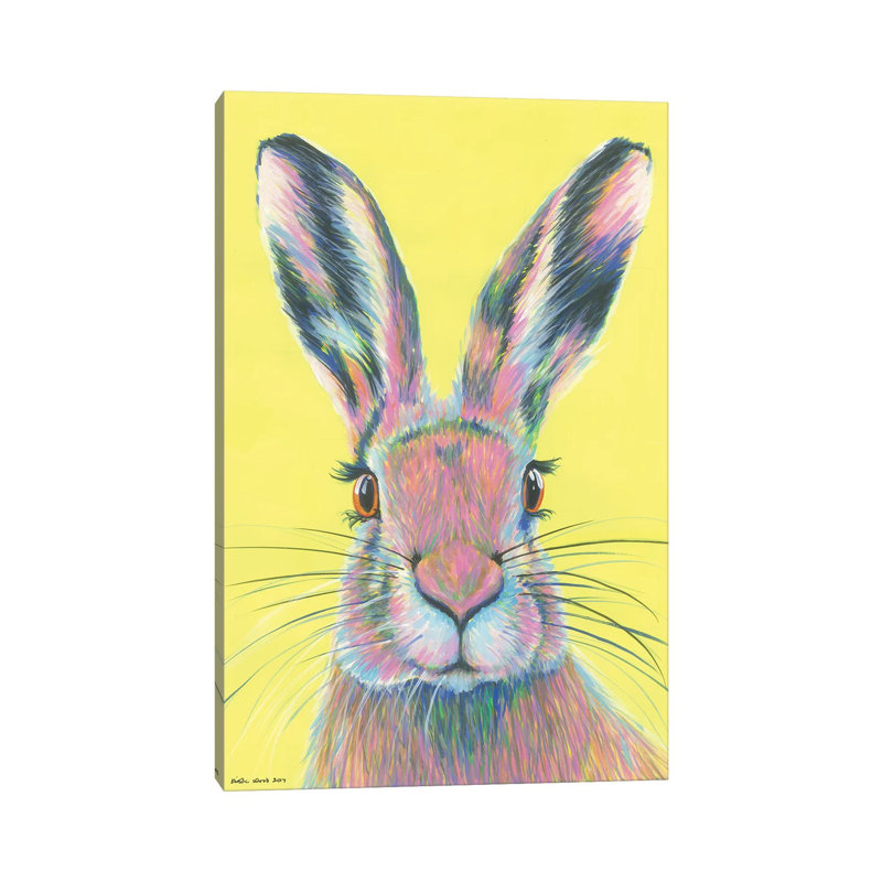 Mad March Hare by Kirstin Wood - Painting on Canvas, Wrapped Canvas, 20.32 cm H x 30.48 cm W