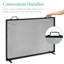 Cassiano 38x27in Single Panel Fireplace Screen Handcrafted Steel Mesh Spark Guard w/ Handles-1470254272