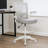 Dea Drafting Stool Chair, Flip-Up Arms, Gray Mesh, Chrome Footring-118318907