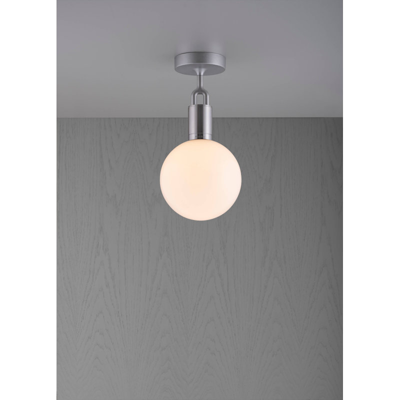 Fourche au plafond / globe / fumé / moyen / acier, Acier, Médium, Opale