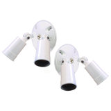 2 Pack Of Polycarbonate Adjustable 2-Light Floodlight In Gloss White