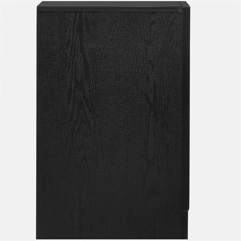 Black 2-drawer Nightstand with Hidden Jewelry Tray
