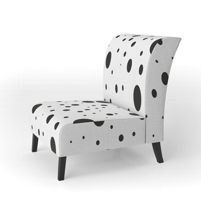 Fauteuil de chambre à accoudoirs en velours noir à motif abstrait noir