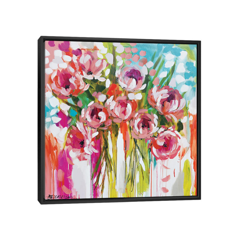 «Sunburst Symphony», reproduction sur toile, H 18 po x l 18 po x P 1,5 po, Toile encadrée noire, Pas de tapis