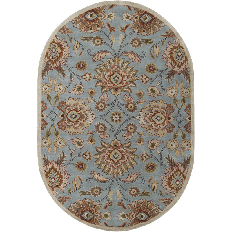 Tapis gris moyen en laine Arden, Oval 6 pi x 9 pi