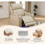 Fauteuil inclinable électrique 36 po en cuir avec accoudoirs de rangement et lumières DEL bleues