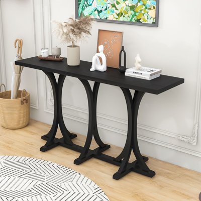 Console en bois avec des pieds courbés