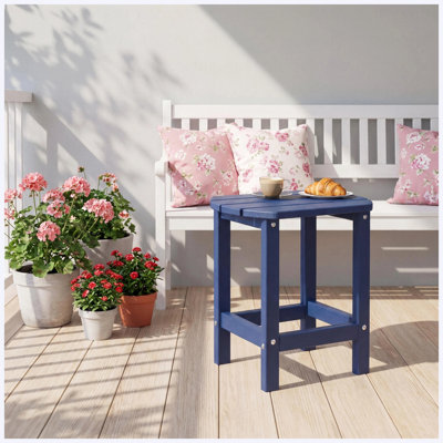 Table de bout extérieure Adirondack, table de bout pour patio en PEHD, gris
