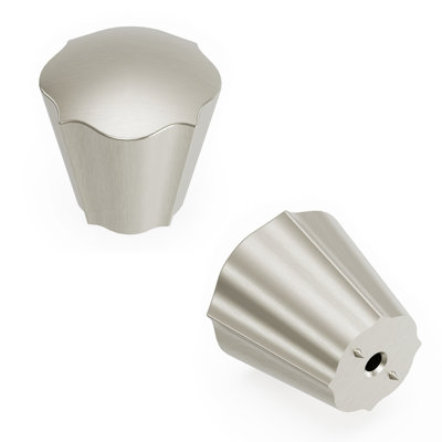 Trellis Collection Conical Knob - 1-3/16 " Diameter Cabinet Knob Satin Nickel - Traditional Hardware for Drawers & Cabinets