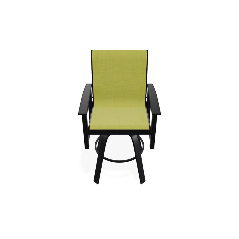 Fauteuil pivotant à hauteur de barre Leeward MGP, Lime 38D Sunbrella®, Noir texturé