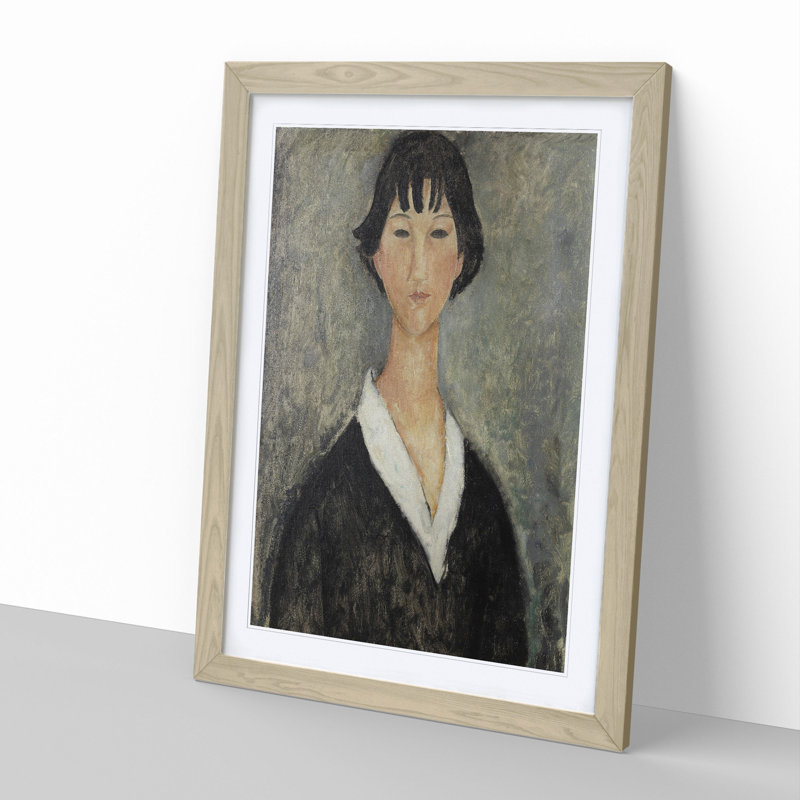 Portrait of a Girl Vol.4 by Amedeo Modigliani - Picture Frame Painting, 48cm H x 36cm W x 2cm D, Oak Framed