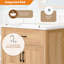 Meuble-lavabo de 30 po avec lavabo en résine, meuble-lavabo à cadre en bois massif avec tablette réglable, organisateurs de porte d'armoire, grain de bois naturel