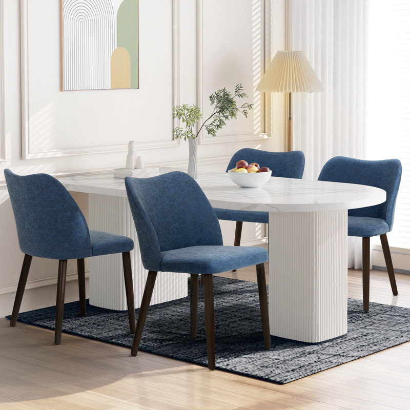 Petites chaises de salle à manger rembourrées en bois massif - Courbe ergonomique et rembourrage moelleux pour espaces multiples