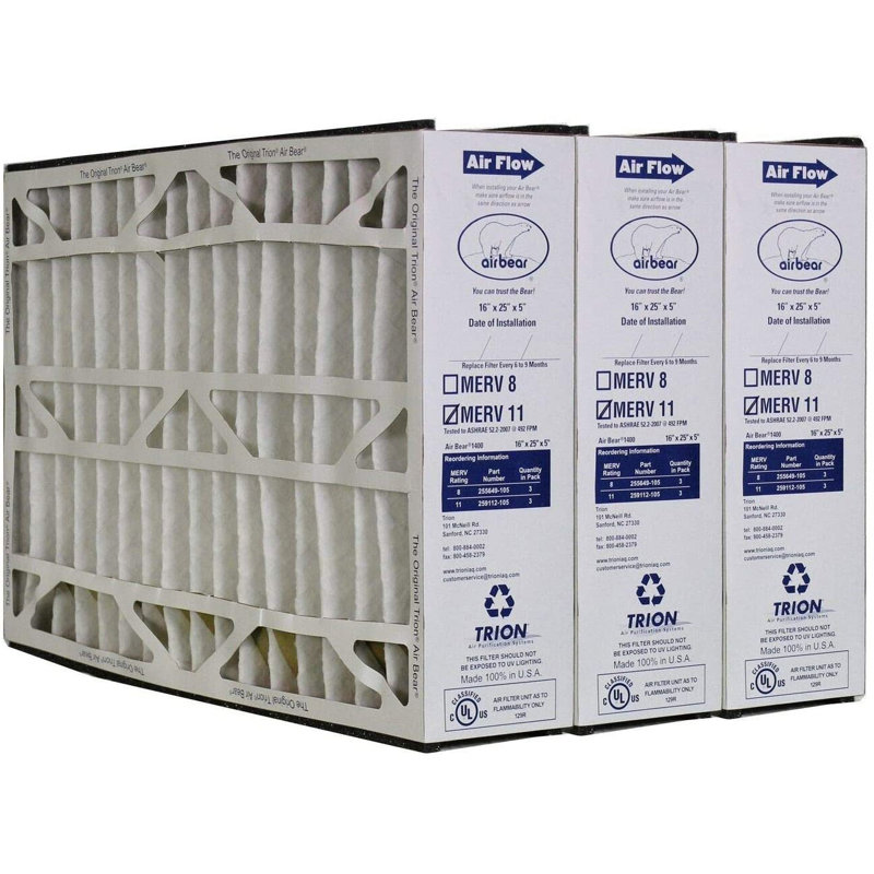 Filtre purificateur d'air MERV 11 Trion 259112-105 Trion 259112-105, H 16 po x l 25 po x P 5 po