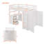 Lit mezzanine simple avec tiroirs, bureau et garde-robe