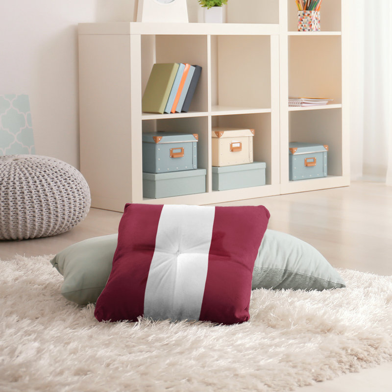 Coussin de sol touffeté arizona, 26 po x 26 po, Rouge / Blanc