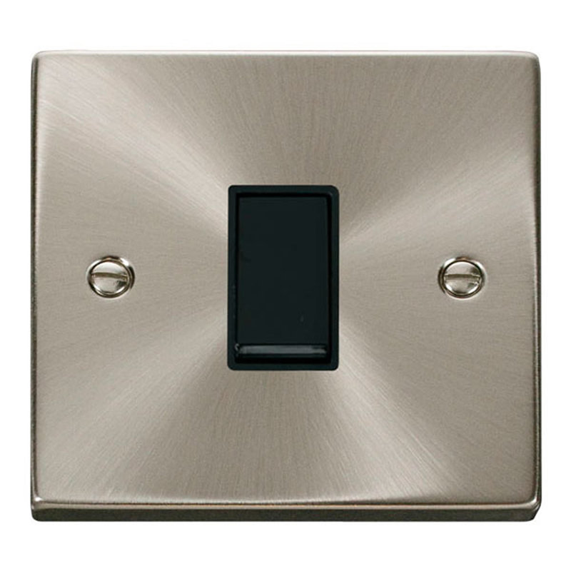 Satin / Brushed Chrome 10A 1 Gang 2 Way Light Switch