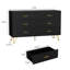 Commode 6 tiroirs moderne noire l 47 po avec dispositifs anti-basculement-1871775765