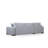 Stylish Corner Sofa with Table, Light Grey, 114.2 x 76.4 x 33.5 inches | Beech Wood & Chipboard Frame, 100% Polyester Fabric | Comfortable 18 DNS Foam & Spring Cushioning | Includes 2 Portable 17.7 x 17.7 inch Cushions, Walnut Legs, Scandinavian Design-1333674673-1333674672