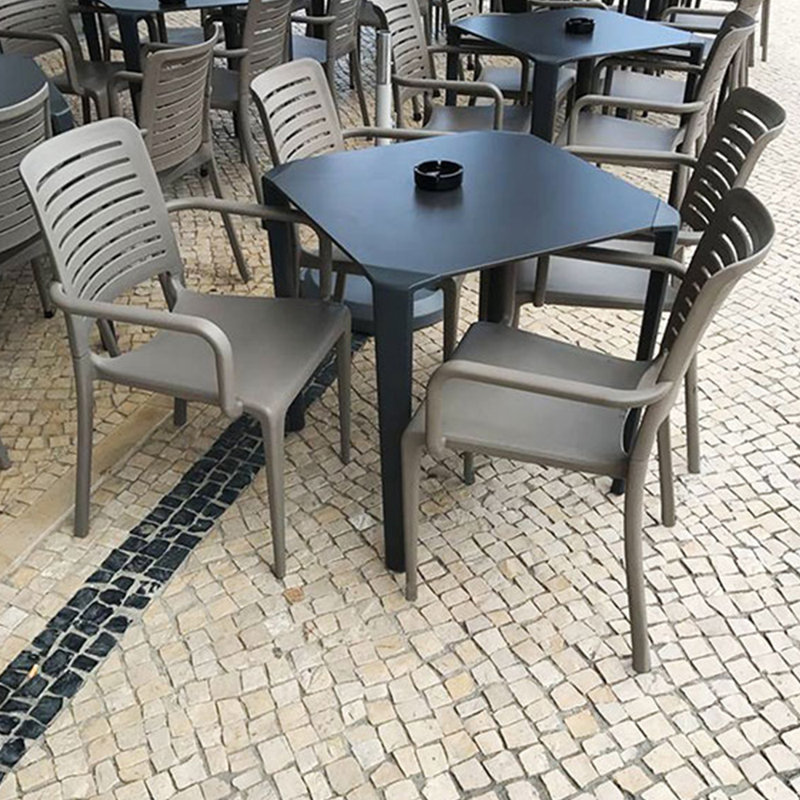 Chaise d'appoint de patio empilable Aquil, Taupe