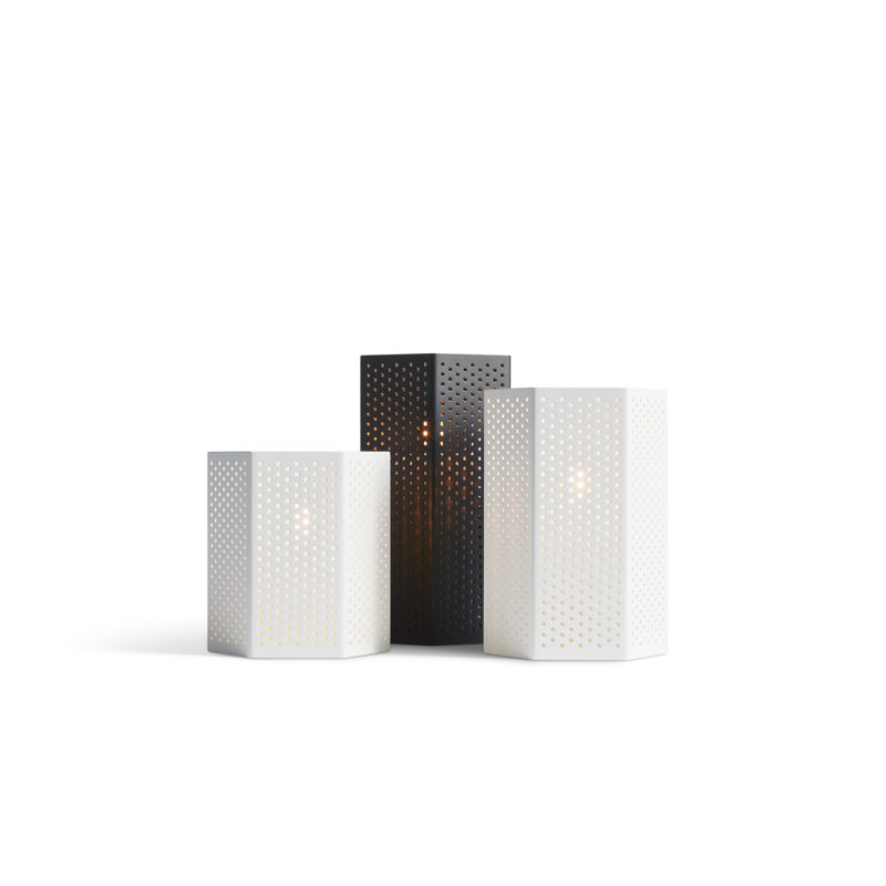 Wink Lantern, White, 6" H x 6" W x 5" D