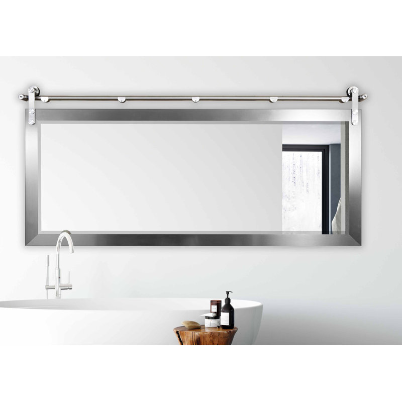 Miroir d'appoint Karlyn, H 30,5 po x l 71 po x P 0,75 po, Noir
