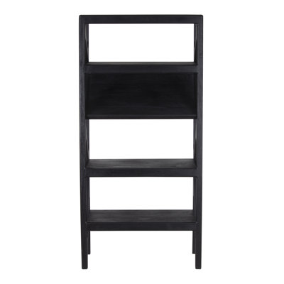 Metivier Solid Mango Wood Bookcase, Black