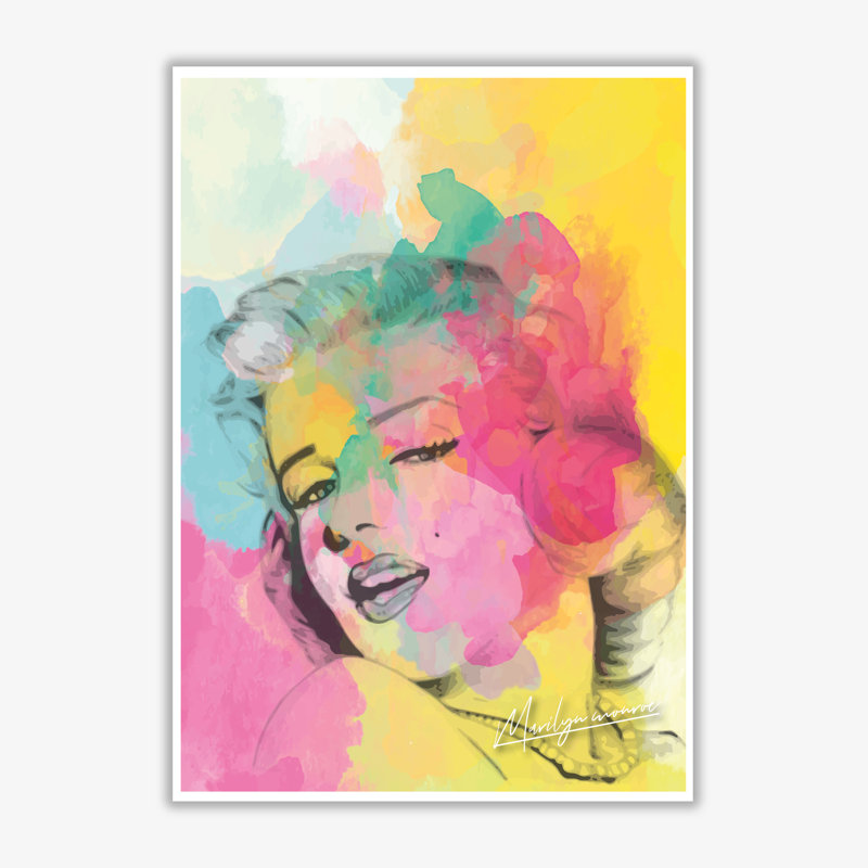 Marilyn Monroe - Painting, No Frame, 30 cm H x 21 cm W x 1 cm D