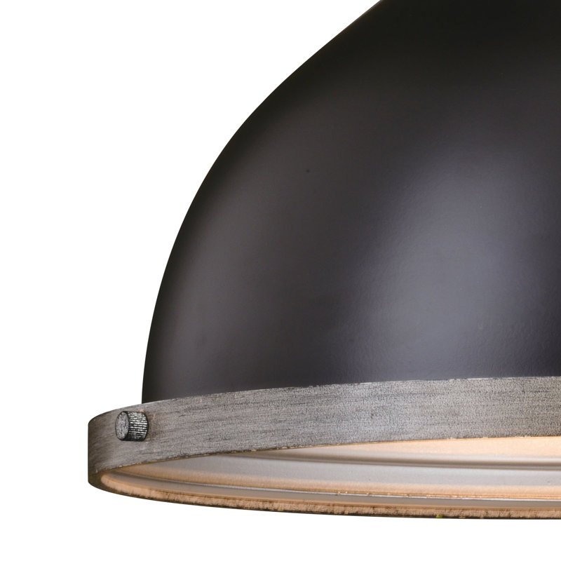 Luminaire suspendu en forme de dôme à 1 lumière Laquane, H 12,75 po x l 15 po x P 15 po