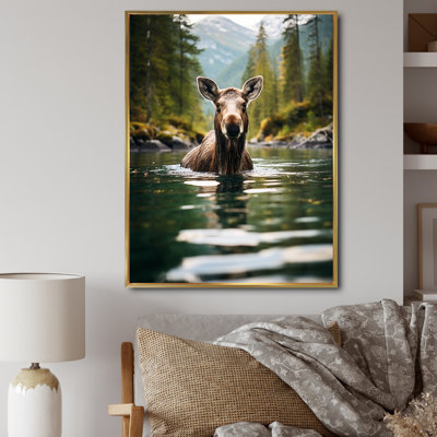 «Avais Brown Green Moose Oceanic Serenity», reproduction sur toile