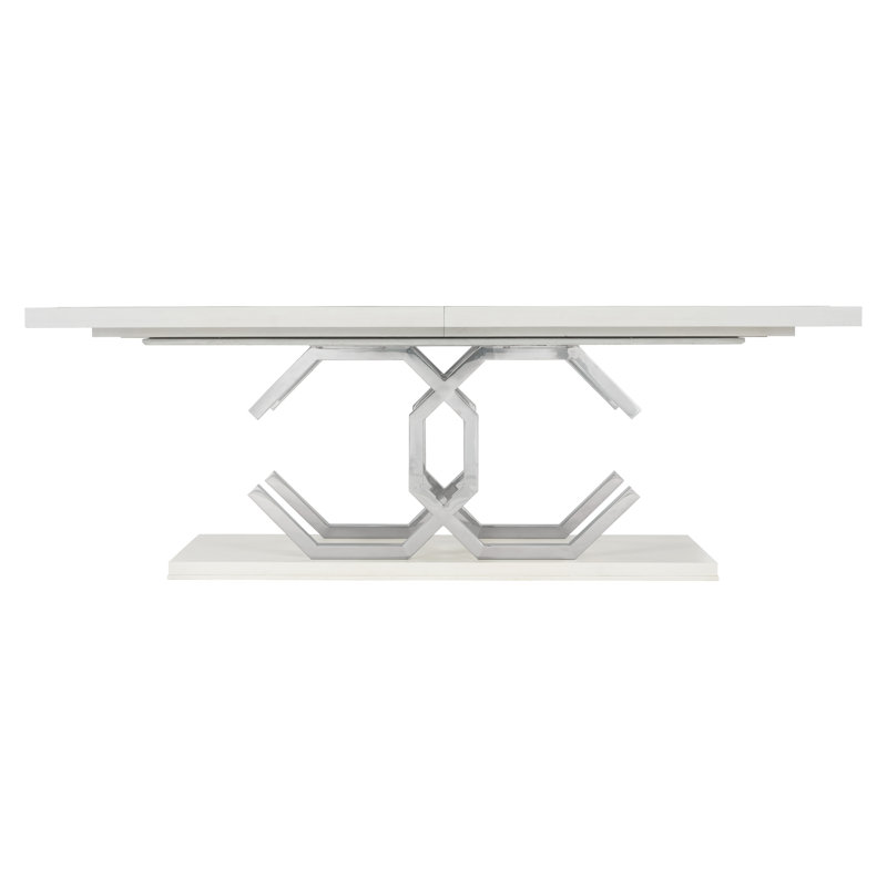 Silhouette Butterfly Leaf Solid Wood Dining Set, White