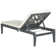 Centerview 74.4" Long Reclining Acacia Single Chaise with Cushions